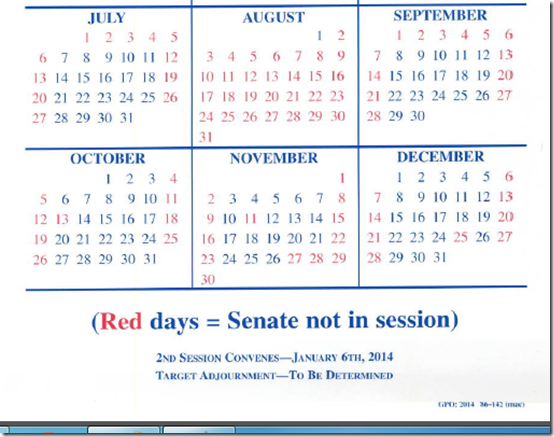 US Senate schedule 2014