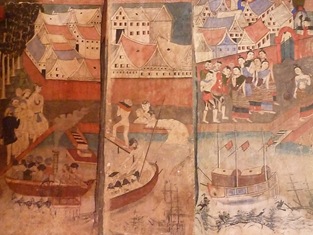 Murals inside Wat Phumin
