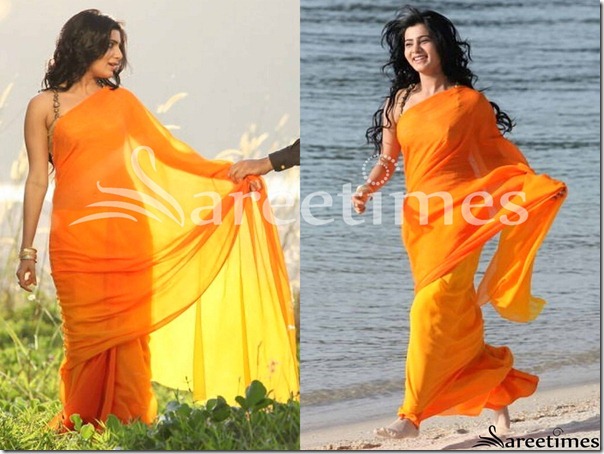 Samantha_Orange_Designer_saree