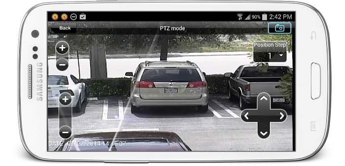 PTZ-A10X pan tilt zoom camera connected to an iDVR-PRO and controlled via the Android mobile app. For more information, please visit http://iDVR-PRO.com Android-DVR-App-PTZ-Controls.png