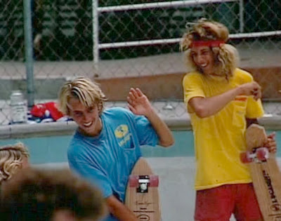 A very young Jay Adams and Tony Alva messing around. The quality of "T" Shirts they are wearing were far superior then what they have today.