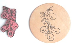 cranberry n vine image I designed stamped on leather2
