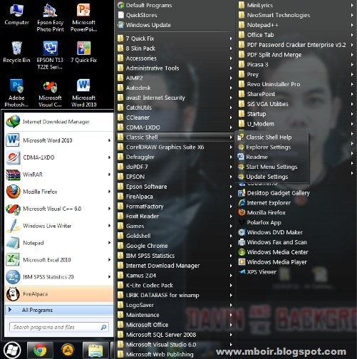 Windows Start Menu Modif - mboir