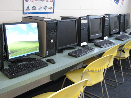 Computers are also available for the kids at the club.