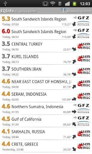 EQInfo - Global Earthquakes