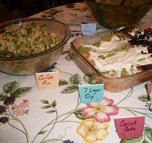 Use old paint cards to label dishes on a buffet table!