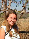 Lora with one of her favorite birds, the Southern Hornbill (the same one as Zazu in The Lion King). They're fairly bold birds in general. Lora even got a shirt with a big Hornbill drawn on it. South Africa - 449.jpg