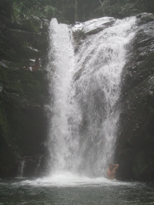 So good and clean and fresh tra-la-la. Dyl having a jungle shower. Good water pressure to boot.