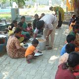 Volunteers serving