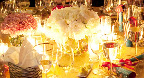 Candlelight added a warm glow and really highlighted the different flowers.