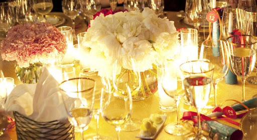 Candlelight added a warm glow and really highlighted the different flowers.