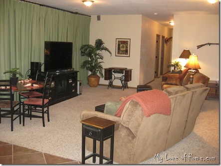 theater curtains, British Colonial, family room, 