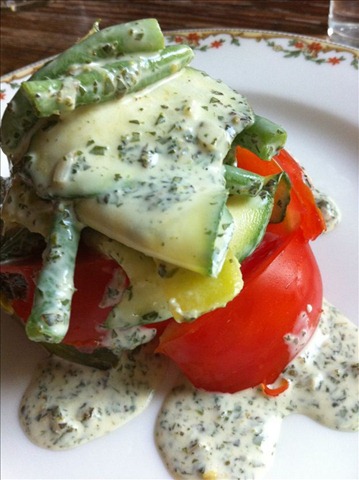 Tomatoes with Green Goddess Dressing