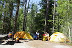 Setting up camp in Obatanga