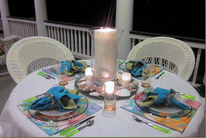 table candles lit