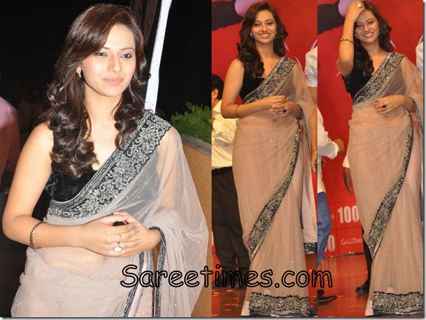 Isha_Chawla_Tan_Designer_Saree
