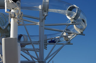 the Aquaduck flies out over the side of the ship
