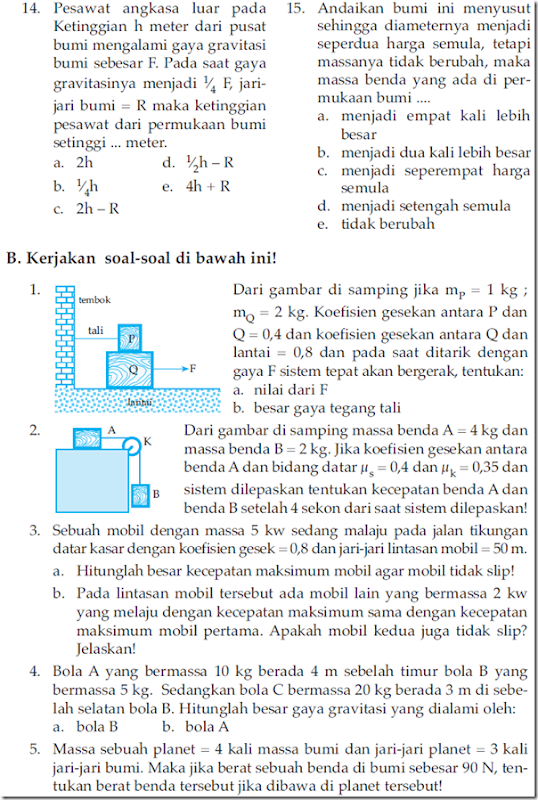 Soal Latihan Gerak dan Gravitasi Hukum Newton Pengertian