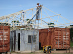 Fitting purlins ready for attaching roofing iron