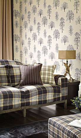 Founded in the Sixties, London's Osborne & Little makes high-quality fabric and wallpaper. Their genius lies in mixing traditional fabrics such as their Lomond Wool tartan and thoroughly modern colors like chartreuse, chocolate and emerald. (osborneandlittle.com) Founded in the Sixties, London's Osborne & Little makes high-quality fabric and wallpaper. Their genius lies in mixing traditional fabrics such as their Lomond Wool tartan and thoroughly modern colors like chartreuse, chocolate and emerald. (osborneandlittle.com)