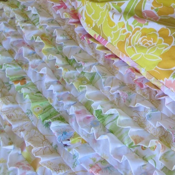 ruffle vintage sheet quilt
