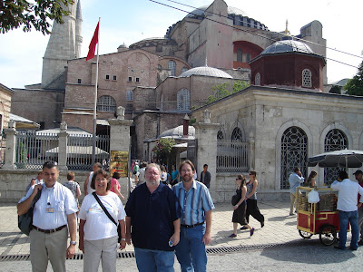Day 2: Our wonderful guide Kaan and the group, in front of Hagia Sophia