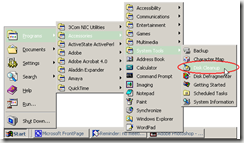 start programs accessories system tools disk cleanup