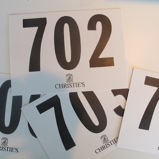 Here are our auction paddles--ready to bid.