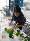 Here's Kate adding gold leaf to the foliage.