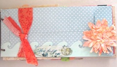 Beach journal front blue polka dot envelope wave and flower Beach journal front blue polka dot envelope wave and flower