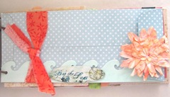 Beach journal front blue polka dot envelope wave and flower