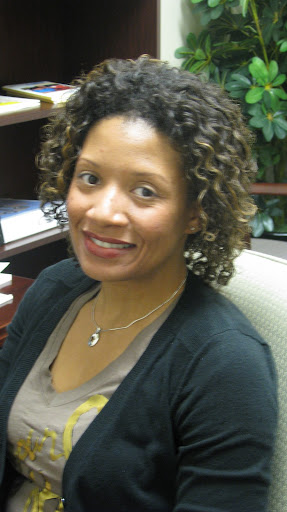 Stephanie Starkey, counselor and veteran, sits behind her desk at the Springfield Vet Center. (photo by: Kenrick Nobles)