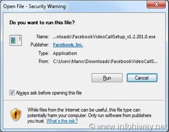 fb video call run install