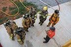 EVFD Trainees: Pete Bagarella, Allen Kitts, and Brett Wright with instructor Tommy Scott