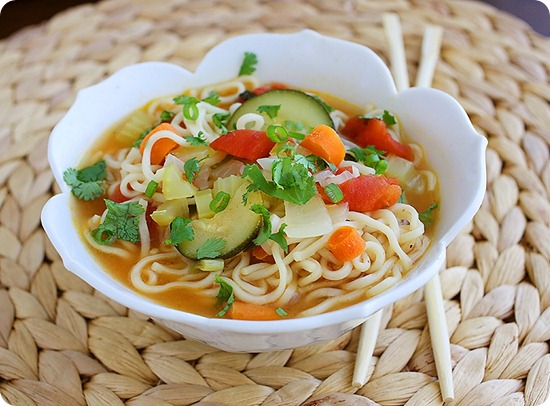 Ramen Vegetable Soup – A scrumptious spin on Ramen in an easy, zesty and belly-warming soup! | thecomfortofcooking.com