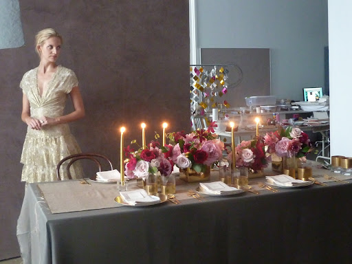 Starting to shoot our table, with candles glowing, and our model ready to walk through the frame.