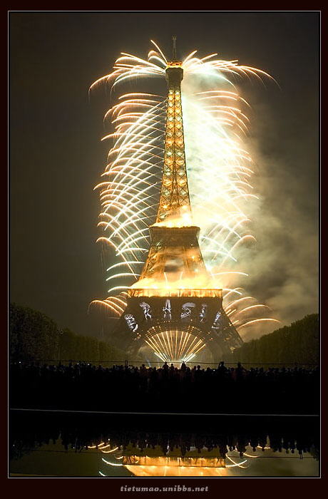 Eiffel Tower on Fire:On the occasion of Bastille Day (French National Holiday July 14)