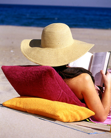 Inflatable pillows make lounging at the beach even more relaxing, and they're easy to tuck into a tote. Add a terry cloth slipcover, and the plastic pillows will feel soft and dry, not hot and sticky. (marthastewart.com/273685/terry-cloth-cases)