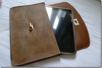 leather clutch as iPad case