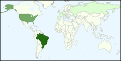 Dos visitantes do blog made in rubim, 71% brasileiros, 22% estadunidenses e 7% demais nacionalidades.