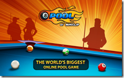 الواجهة الرئيسية للعبة البلياردو 8 Ball Pool للأندرويد