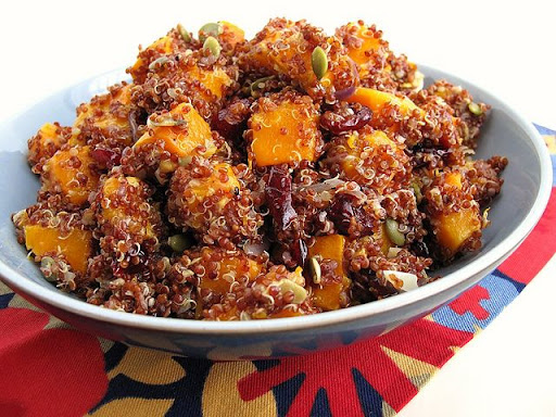 Red Quinoa with Roasted Butternut Squash, Dried Cranberries, and Pumpkin Seeds Red Quinoa with Roasted Butternut Squash, Dried Cranberries, and Pumpkin Seeds