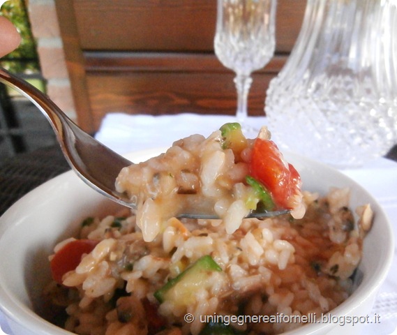 risotto riso zucchine pomodorini vongole timo