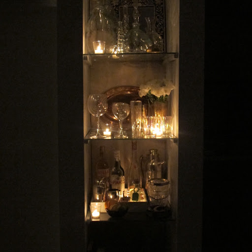 The bar by candlelight.