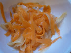 Mix of shredded carrot and pickled ginger.