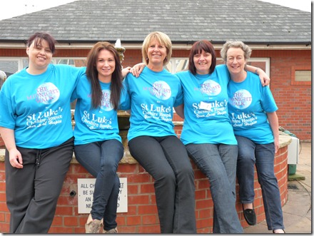 The St Luke's Fundraising Team Model the New 2012 Midnight Walk T-Shirts