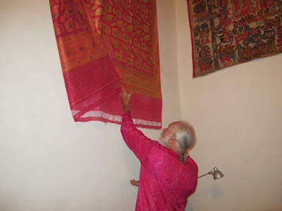 a hand woven wedding sari