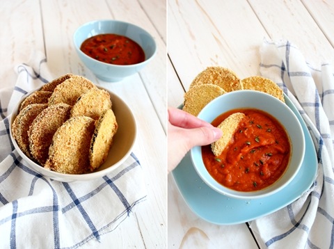 Melanzane fritte con salsa di pomodoro e finocchio