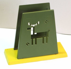 St. Labre Indian School "Northern Cheyenne Letter (or napkin) Holder", yellow base St. Labre Indian School "Northern Cheyenne Letter (or napkin) Holder", yellow base