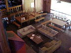 Inside, there is a central room, with four bunkrooms on either side.